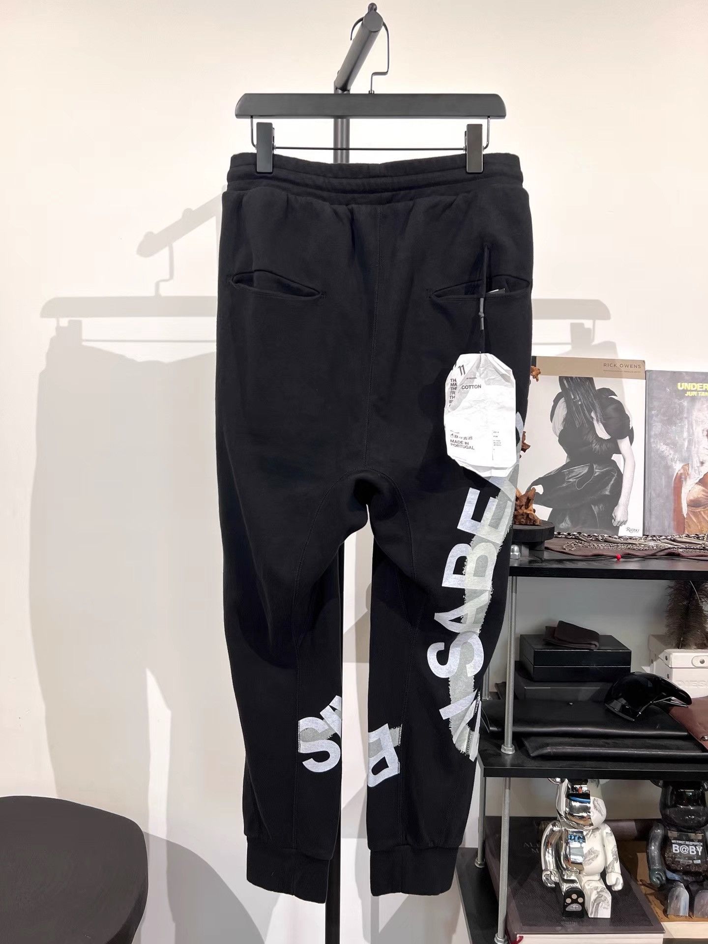 11 By Boris Bidjan Saberi 11by BBS Letter Print Elastic Cuff Pants K35 Size US 35 - 2 Thumbnail