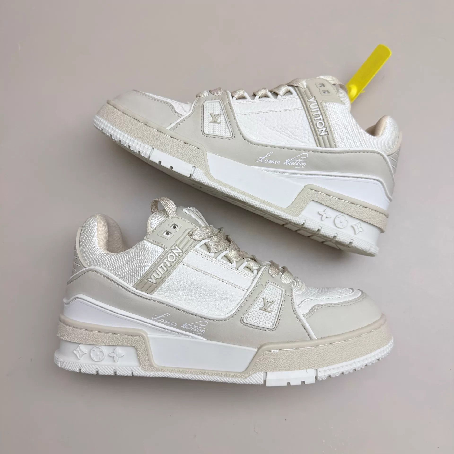 Louis Vuitton LV Trainer Latte Sneaker Women's EU 36.5 Size US 6 / IT 36 - 4 Thumbnail