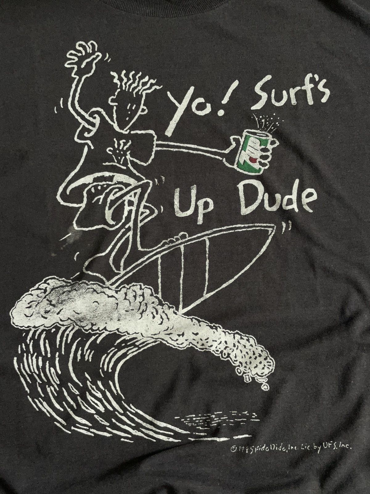Cartoon Network × Vintage Vintage 1985 Fido Dido 7up T-Shirt Surf Humor Promo Art RARE Size US L / EU 52-54 / 3 - 4 Thumbnail