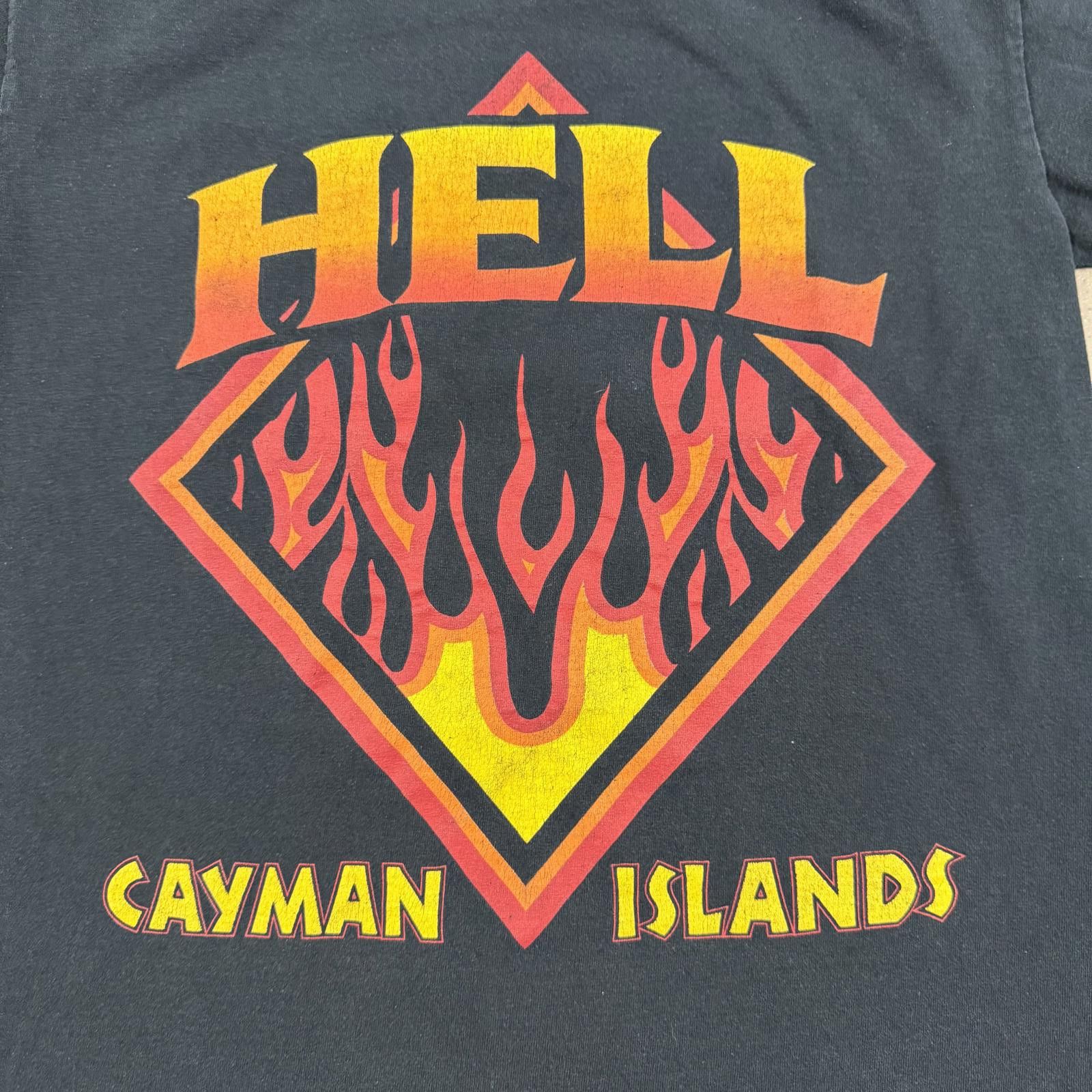 Gildan Vtg 90s Cayman Islands HELL T-Shirt Adult M Size US M / EU 48-50 / 2 - 2 Thumbnail