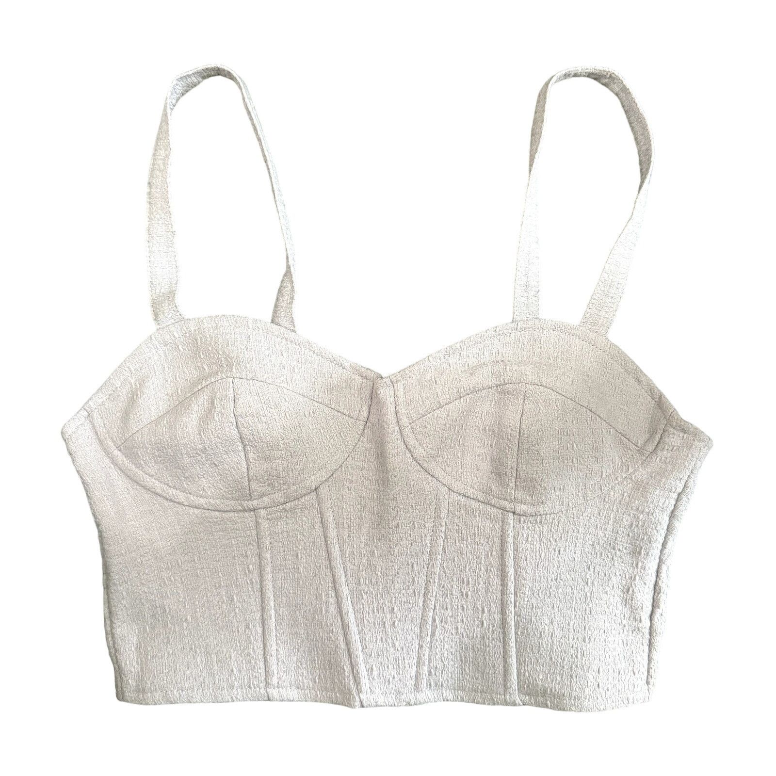 Bershka Bershka Bustier Cropped Tank Top in Lilac, Size L Size L / US 10 / IT 46 - 1 Thumbnail