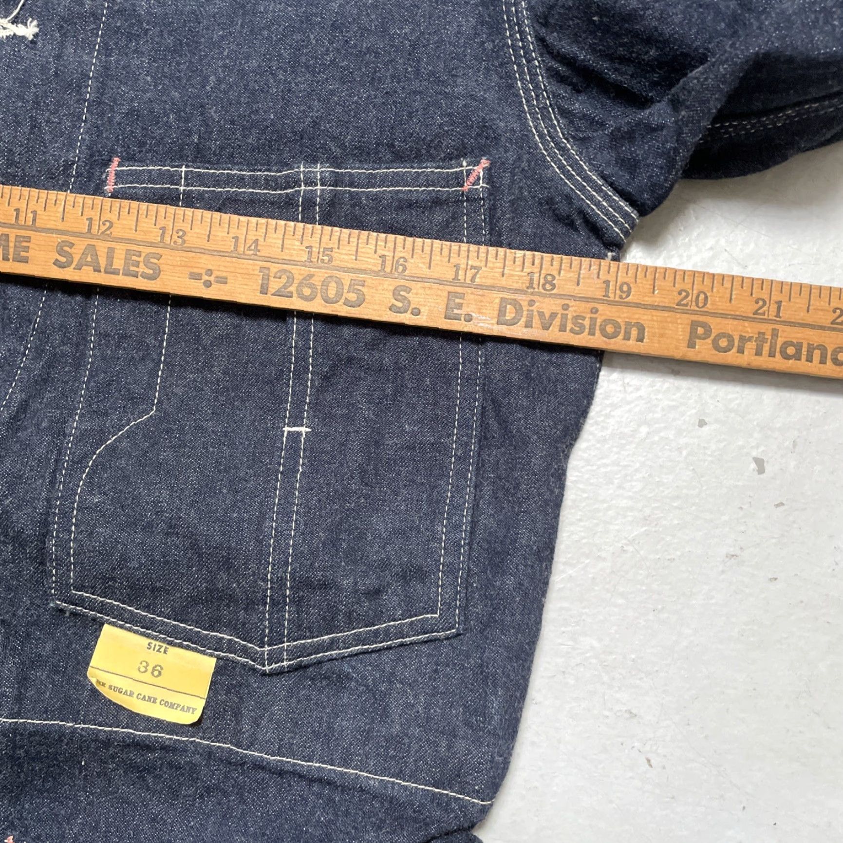 Sugar Cane Sugar Cane Japan Denim Chore Workwear Jacket 36 NWT Blue Cotton Denim Unisex Adults Vintage Heritage 40s 50s 60s Engineer Americana Biker Riding NWT Size US XXS / EU 40 - 3 Thumbnail