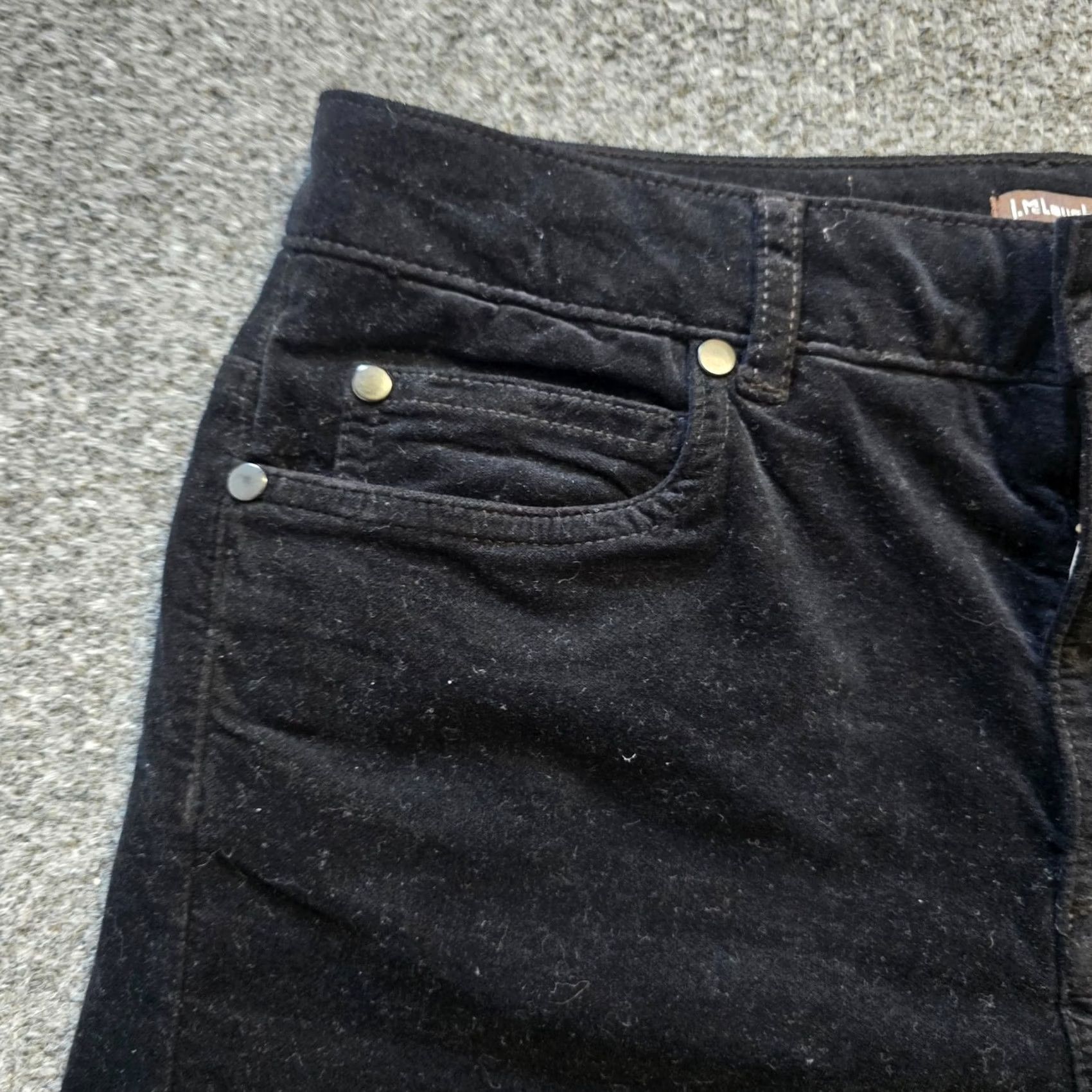 J.McLaughlin J. McLaughlin Pants Womens 2 Black Stretch No Iron Skinny Velour Velvet Casual Dress Pants Regular Women Size 26" / US 2 / IT 38 - 3 Thumbnail