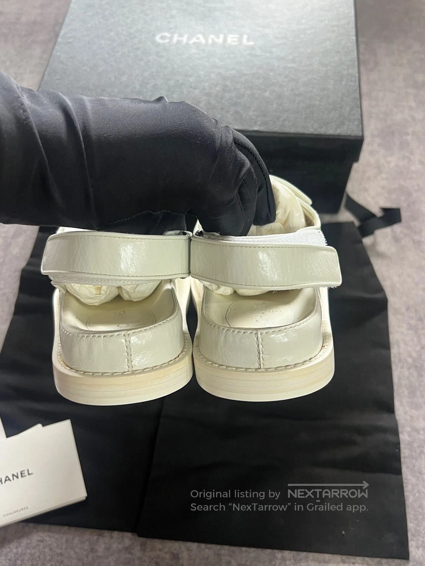 Chanel Chanel White Velcro Sandals| Size US 5 / IT 35 - 5 Thumbnail