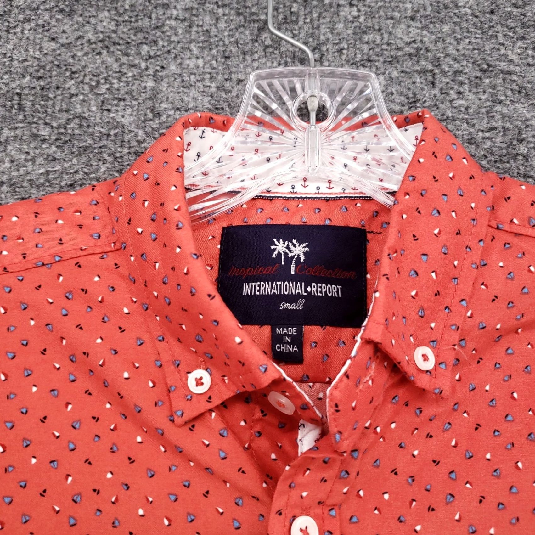 Vintage International Report Button-Down Shirt Mens Small Orange Holiday Tropical Collection Geometric Short Sleeve Collared Button-Up Size US S / EU 44-46 / 1 - 3 Thumbnail