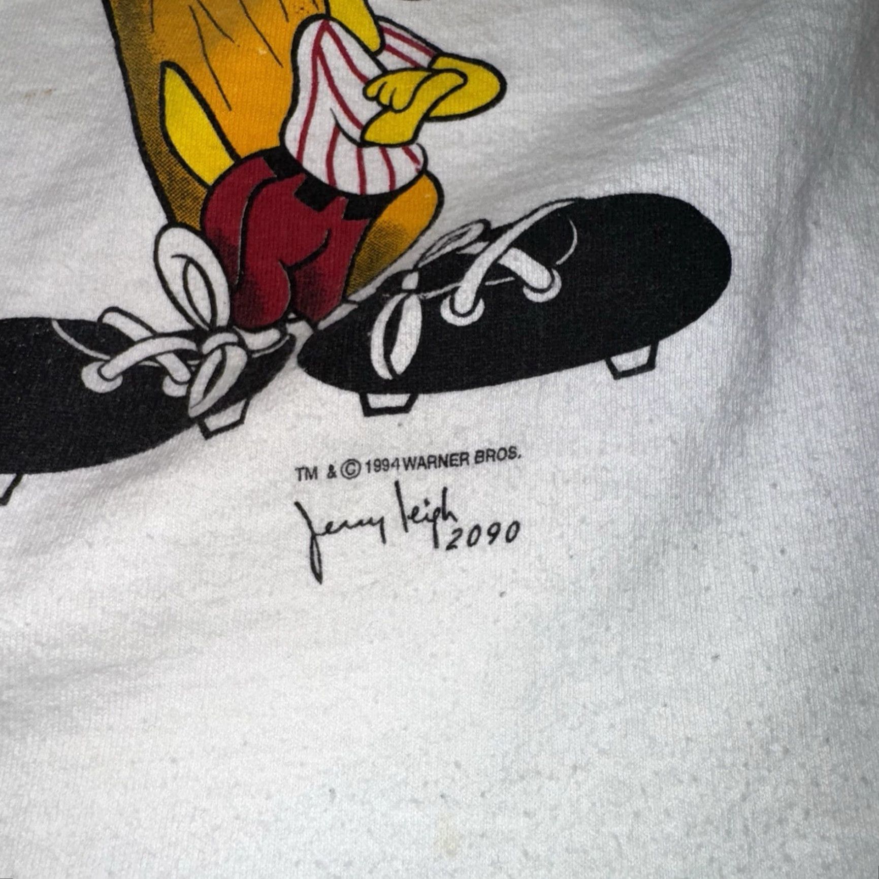 Vintage VINTAGE Looney Tunes Shirt XL White 90s Baseball All Stars Sylvester Tweety Batter Size US XL / EU 56 / 4 - 3 Thumbnail