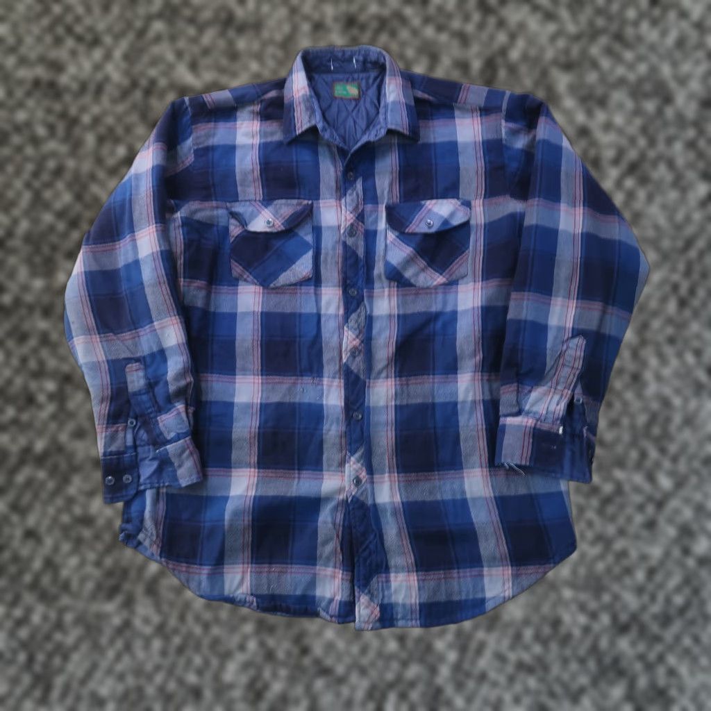 Vintage VINTAGE Quilt Lined Flannel Shirt Jacket Men's XL Plaid Workwear shacket Size US XL / EU 56 / 4 - 1 Thumbnail
