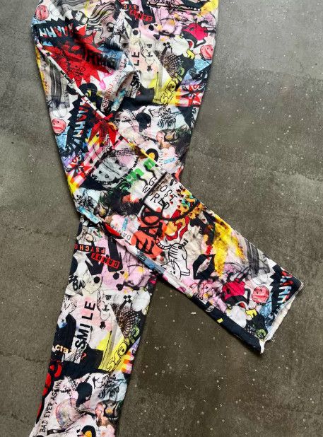 Nozomi Ishiguro NOZOMI ISHIGURO 2015SS Runway Graffiti Comic Print Pants Size US 39 - 5 Thumbnail