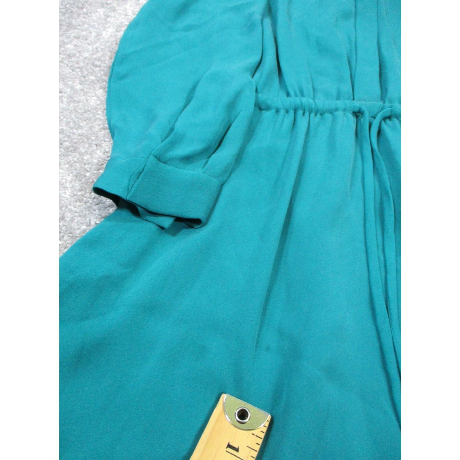 Vintage VINTAGE Babaton Green Silk Dress Womens 2XS Knee Length Sheath Business Casual Party Size XXS / US 00 / IT 34 - 5 Thumbnail