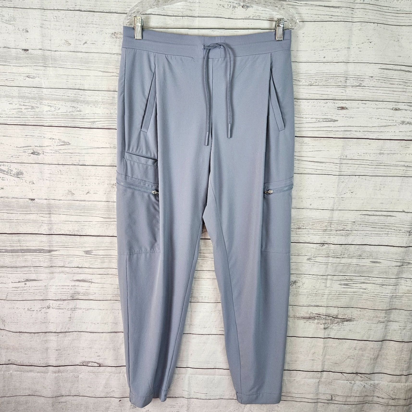 Athleta Athleta Womens Go Far Travel Pant Sz 10 Gray/Blue Drawstring High Rise Jogger Pants Women 10 Travel Size 32" / US 10 / IT 46 - 2 Thumbnail