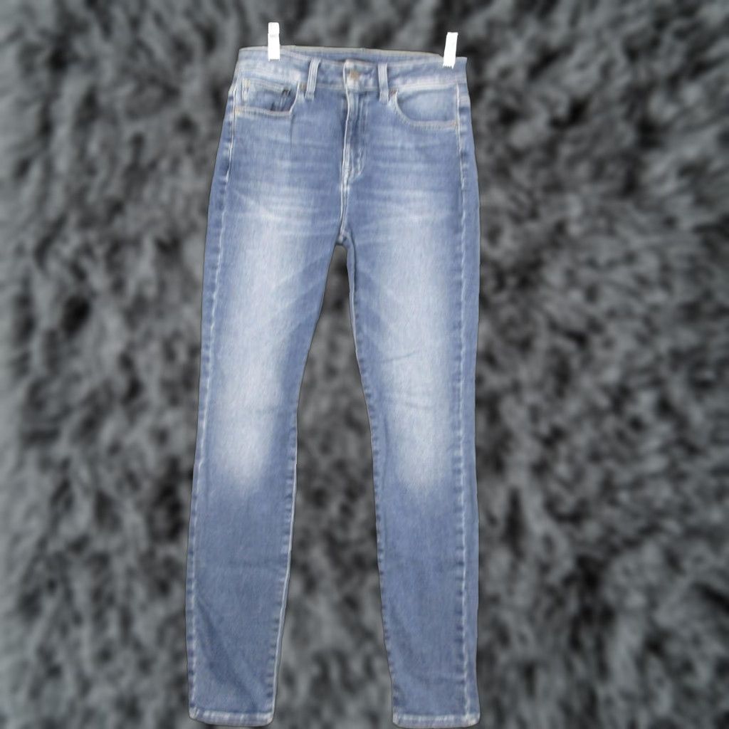 Vintage VINTAGE? No. Modern American Blue Denim Jeans Womens 27 Slim Skinny High Ankle Karma Soho 90s? Size 27" / US 4 / IT 40 - 1 Thumbnail