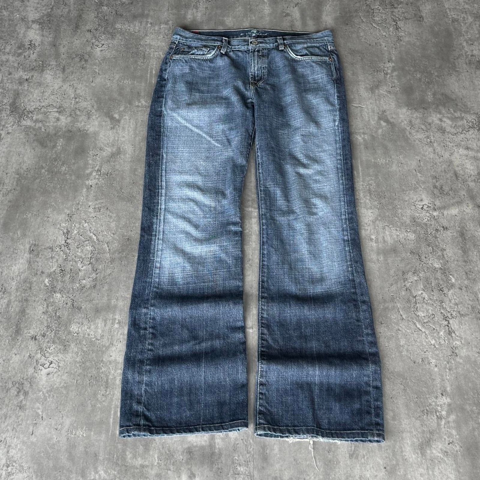 Japanese Brand × Seven 7 × StraightFaded Vintage Y2K Seven7 Embroidered Skater Streetwear Denim Jeans Size 33" - 2 Thumbnail