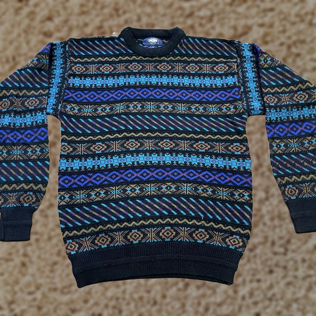 Vintage Vintage Knights Bridge Grandpa Knit Sweater Adult Medium Geometric Ugly 90s Mens Size US M / EU 48-50 / 2 - 1 Thumbnail