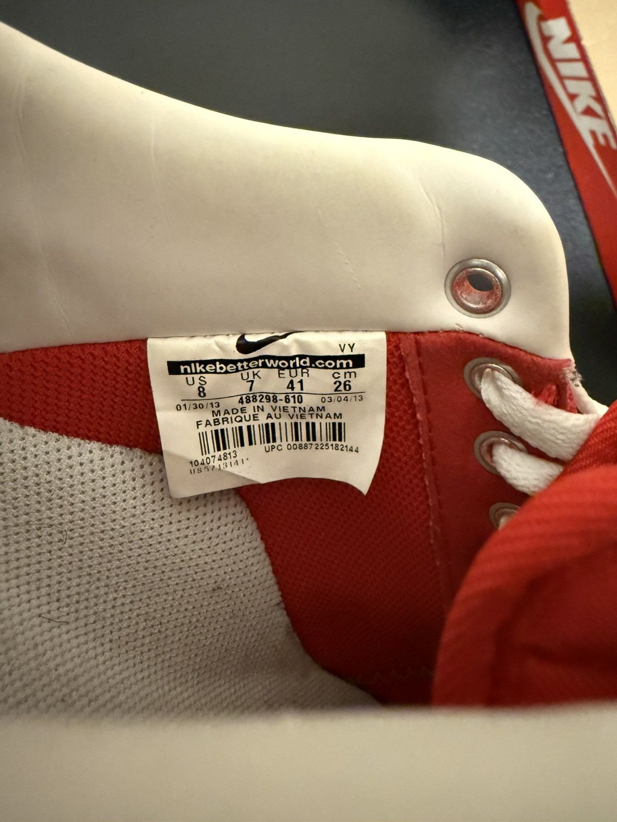 Nike University Red/White/Grey Size US 8 / EU 41 - 12 Thumbnail