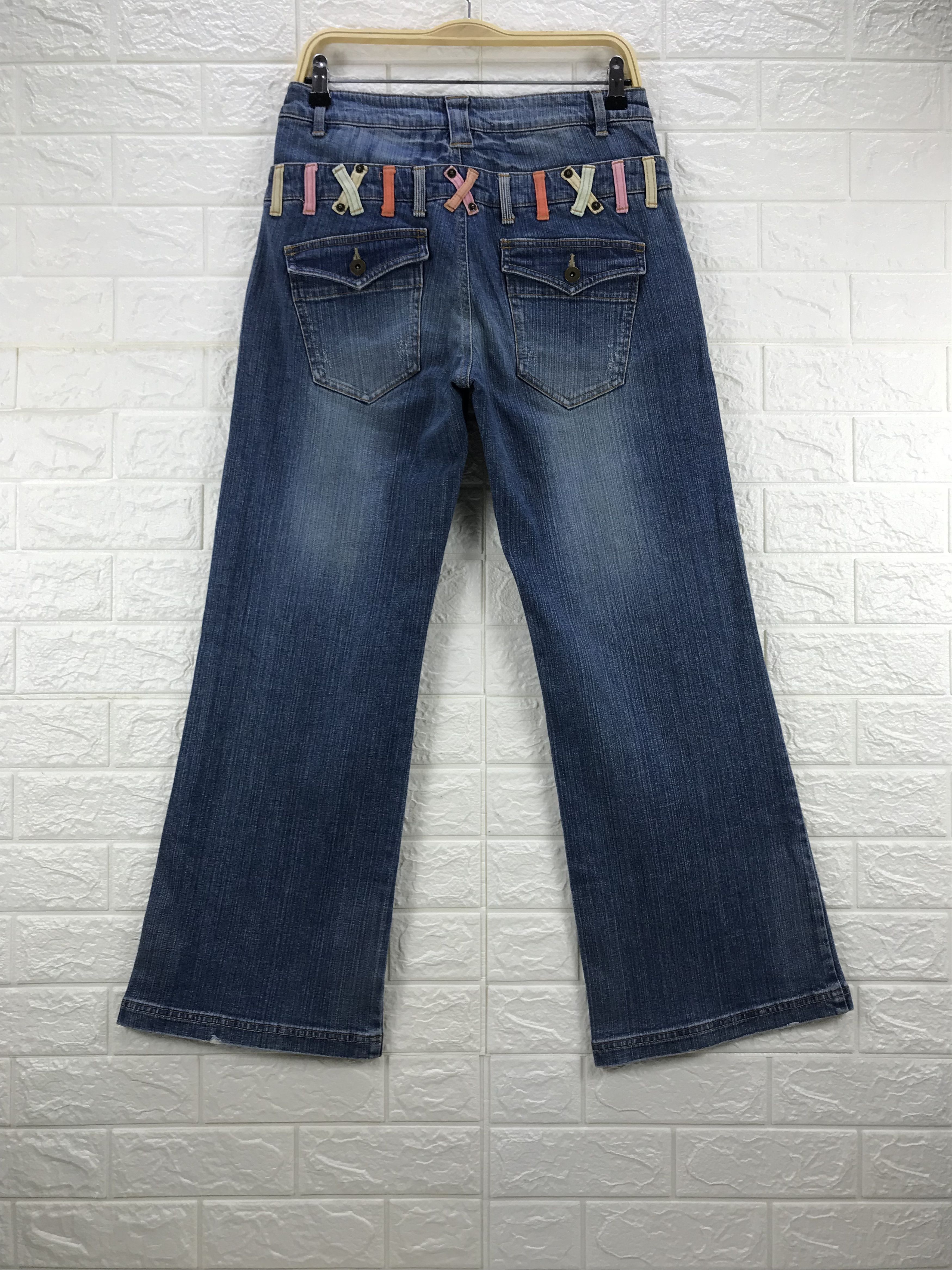 Japanese Brand Vintage Flare Japanese Double Waist Jeans Bell Bottoms Denim Size US 31 - 5 Thumbnail