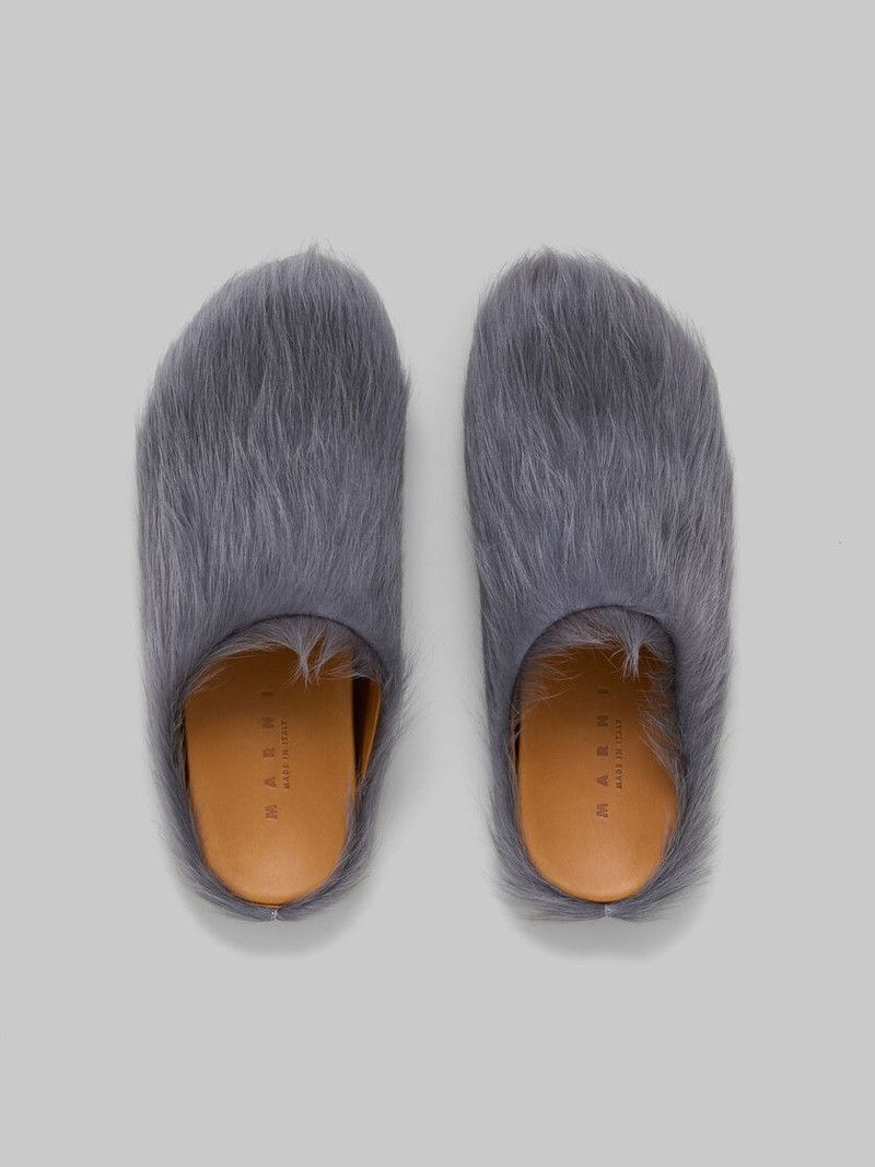 Marni o1f1d3z0526 Long-Haired Calfskin Fussbett Sabot in Grey Size US 12 / EU 45 - 4 Thumbnail