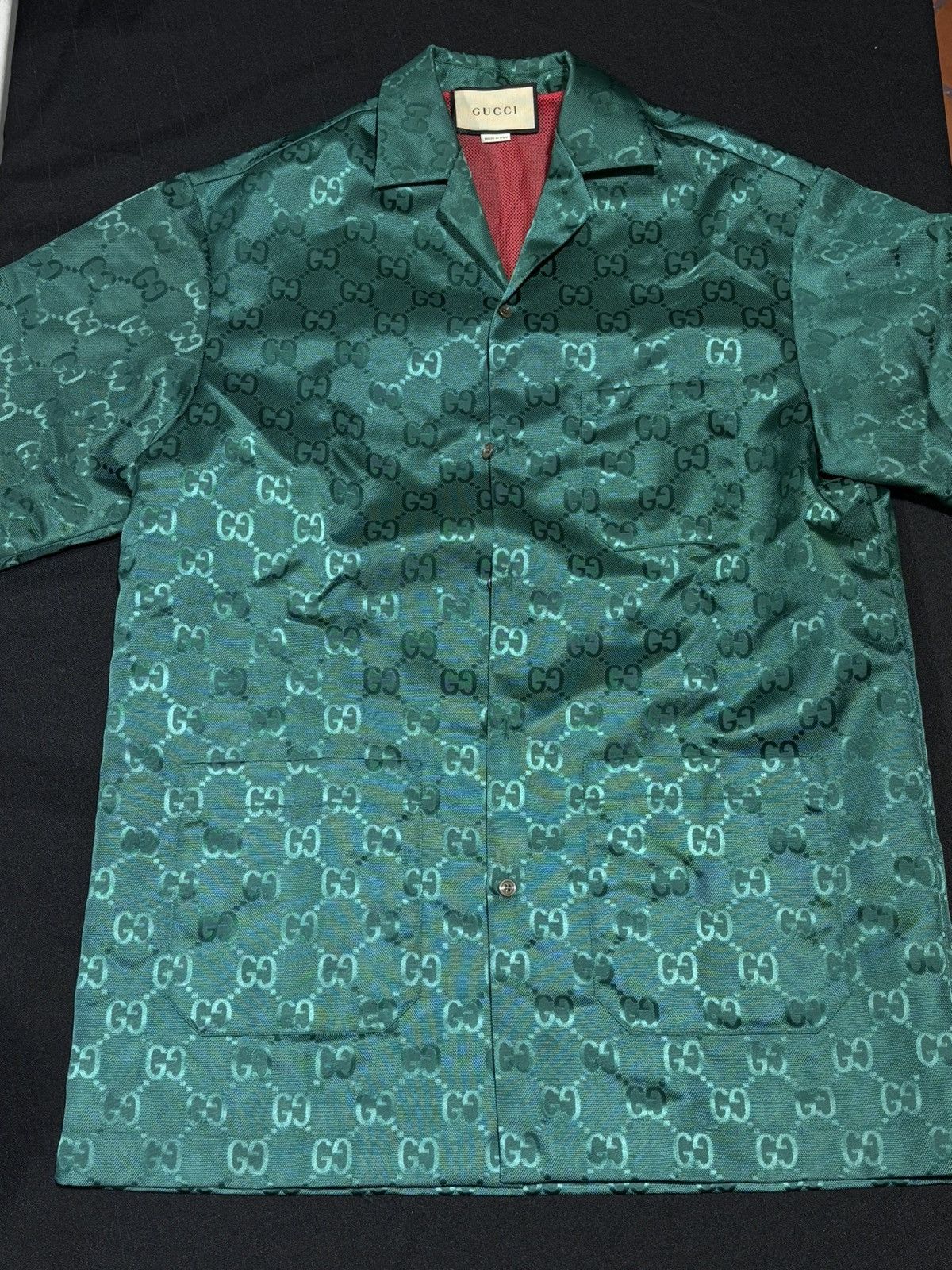 Gucci Gucci SS22 Aria Allover GG Canvas Short Sleeve Bowling Shirt Size US M / EU 48-50 / 2 - 3 Thumbnail