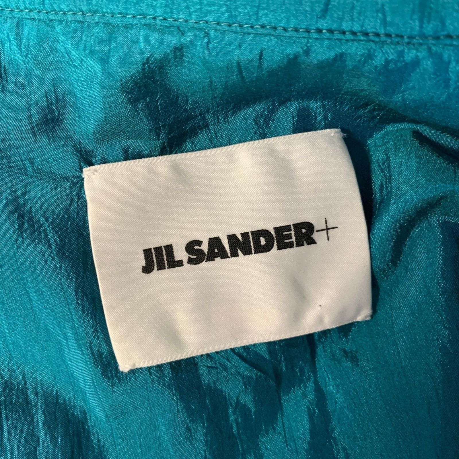 Jil Sander JIL SANDER XL Teal Polyamide Silk Camp Short Sleeve Shirt Size US XL / EU 56 / 4 - 5 Thumbnail
