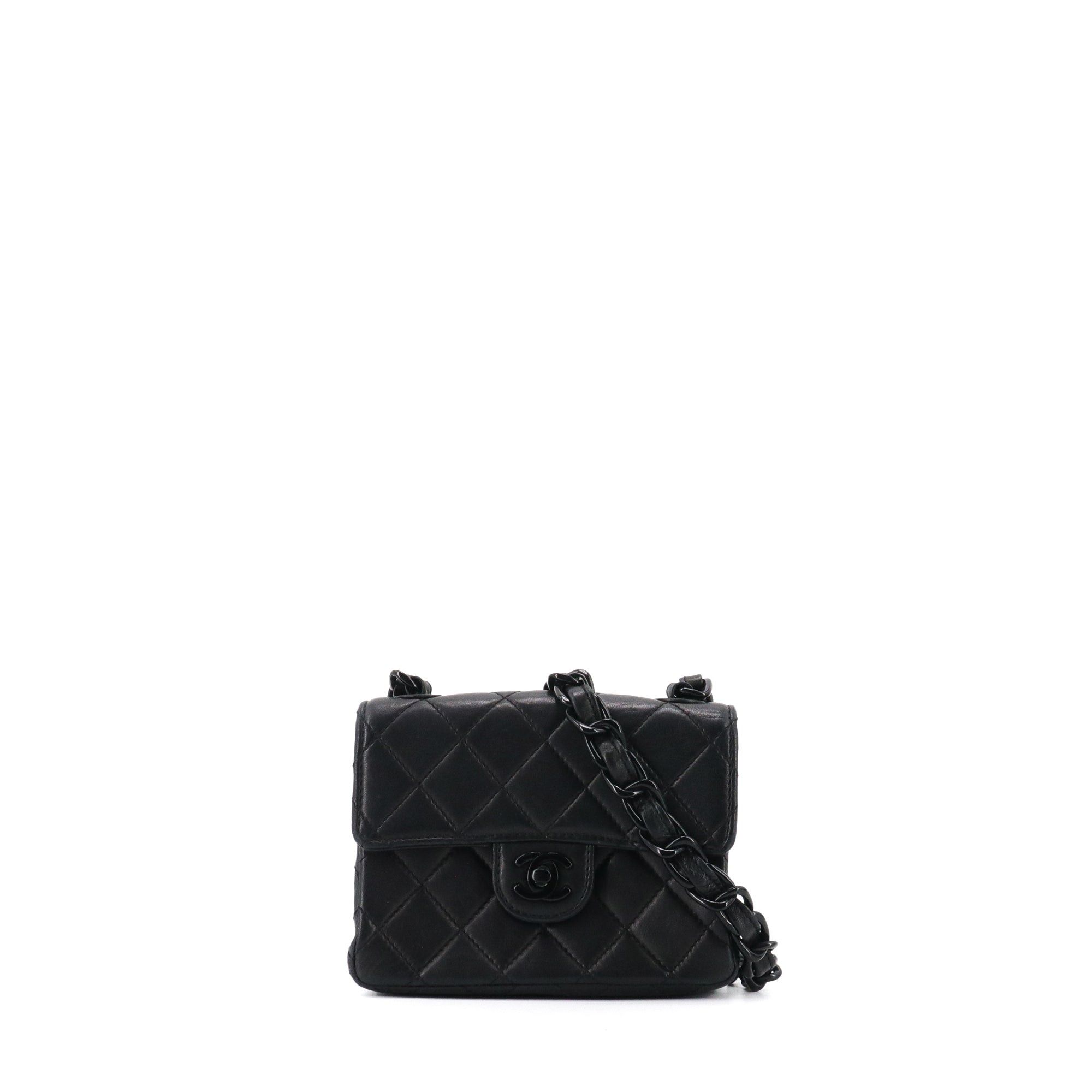 Chanel CHANEL - Chanel Timeless Mini Square so black shoulder bag in black leather Size ONE SIZE - 1 Thumbnail