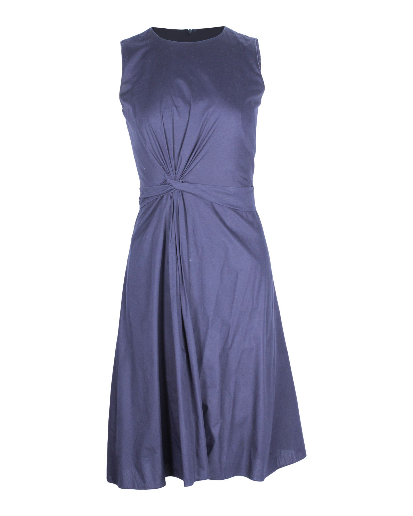 Hugo Boss Boss Digiana Front Twist A-line Dress in Navy Blue Cotton Size XXS / US 00 / IT 34 - 1 Thumbnail