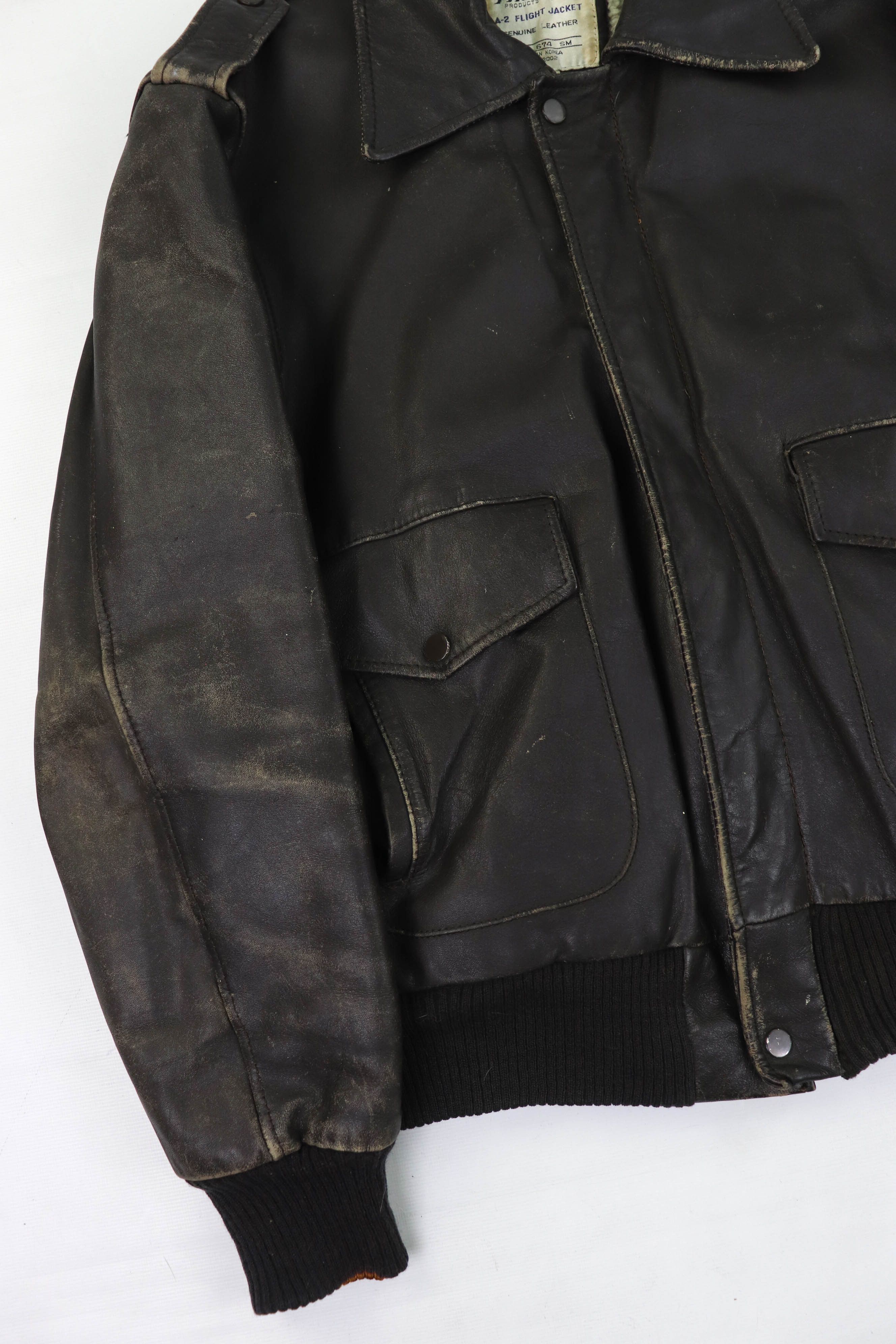 90s A-2 real leather bomber jacket Vtg n 80-90s Vintage Korean