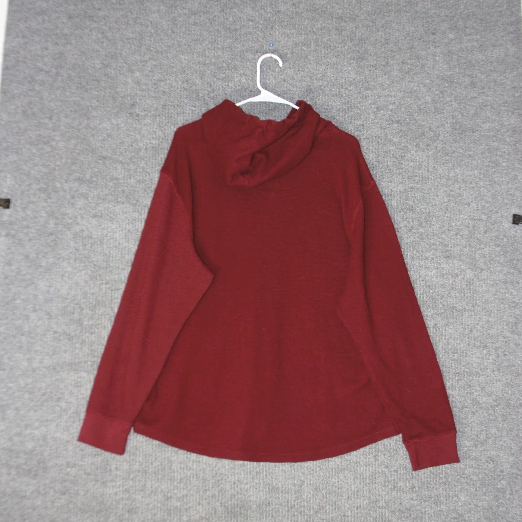 American Eagle Outfitters American Eagle Hoodie Mens XL Burgundy Waffle Knit Thermal Pullover XL Size US XL / EU 56 / 4 - 6 Thumbnail