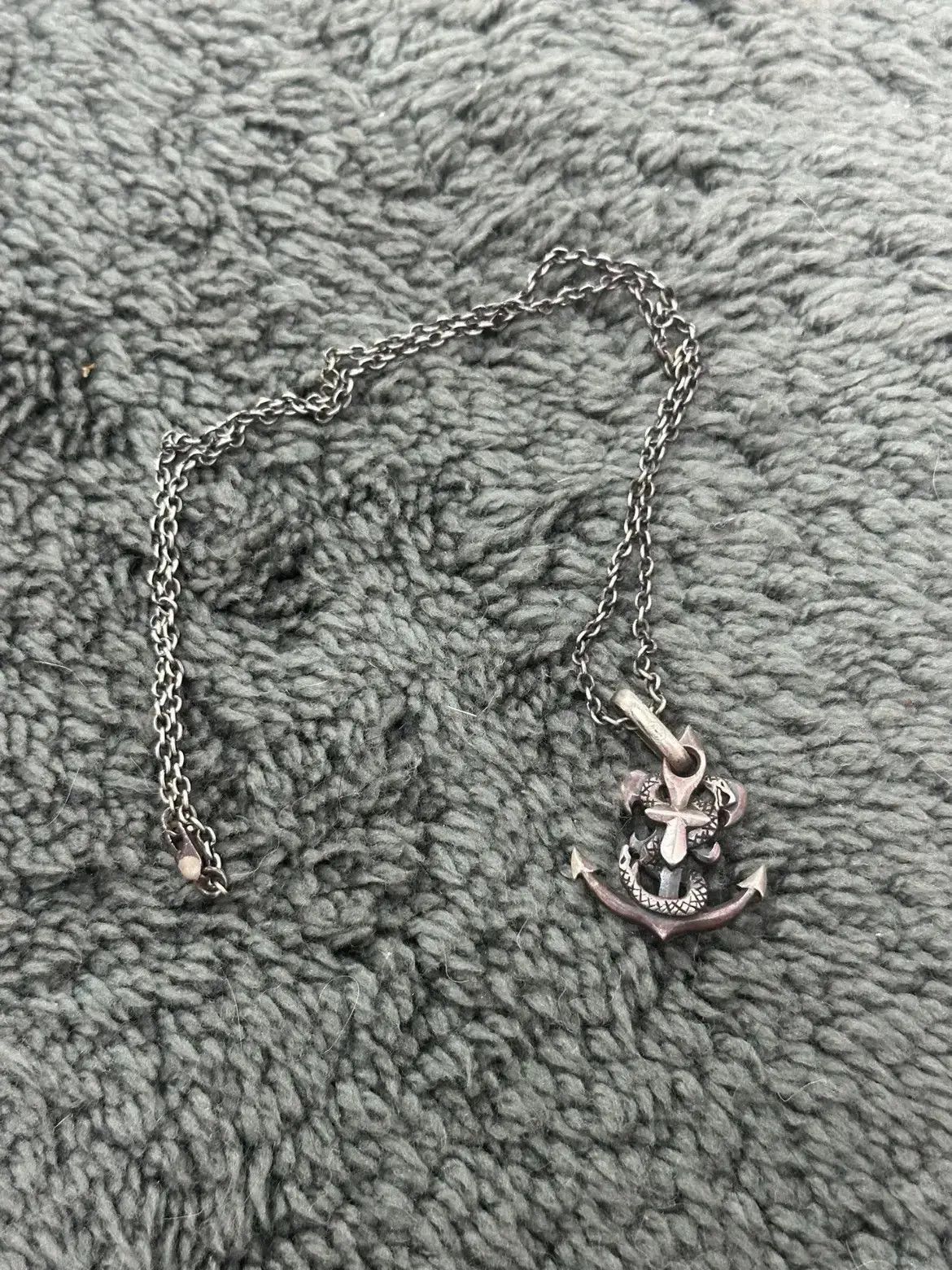 Y's × Yohji Yamamoto × Ys (Yamamoto) Yohji Yamamoto Gothic 950 Silver Anchor  & Snake Necklace | Grailed