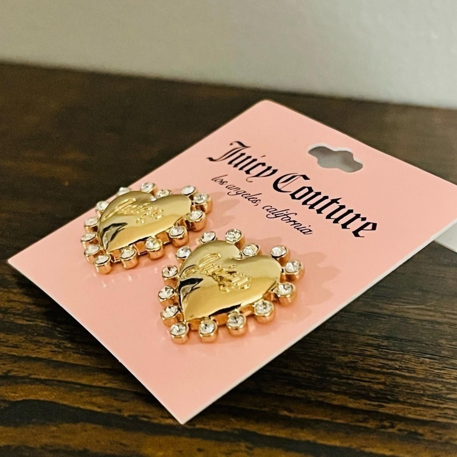 Juicy Couture Jeans Juicy Couture Gold And Diamond Earrings NWT Size ONE SIZE - 3 Thumbnail