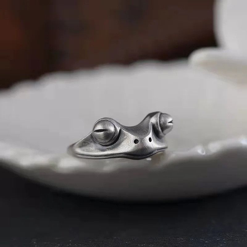 Jewelry × Vintage Retro Distressed Frog Ring Size ONE SIZE - 4 Thumbnail