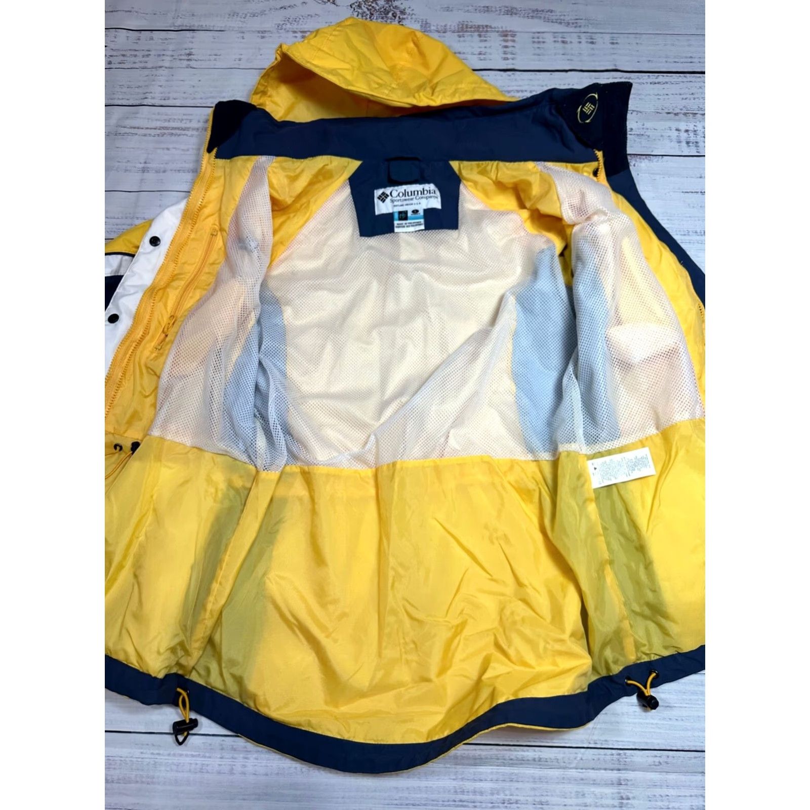 Rains Columbia Womens Nylon Hooded Zip Front Rain Jacket Yellow XS S Small Pockets No Liner Size S / US 4 / IT 40 - 5 Thumbnail