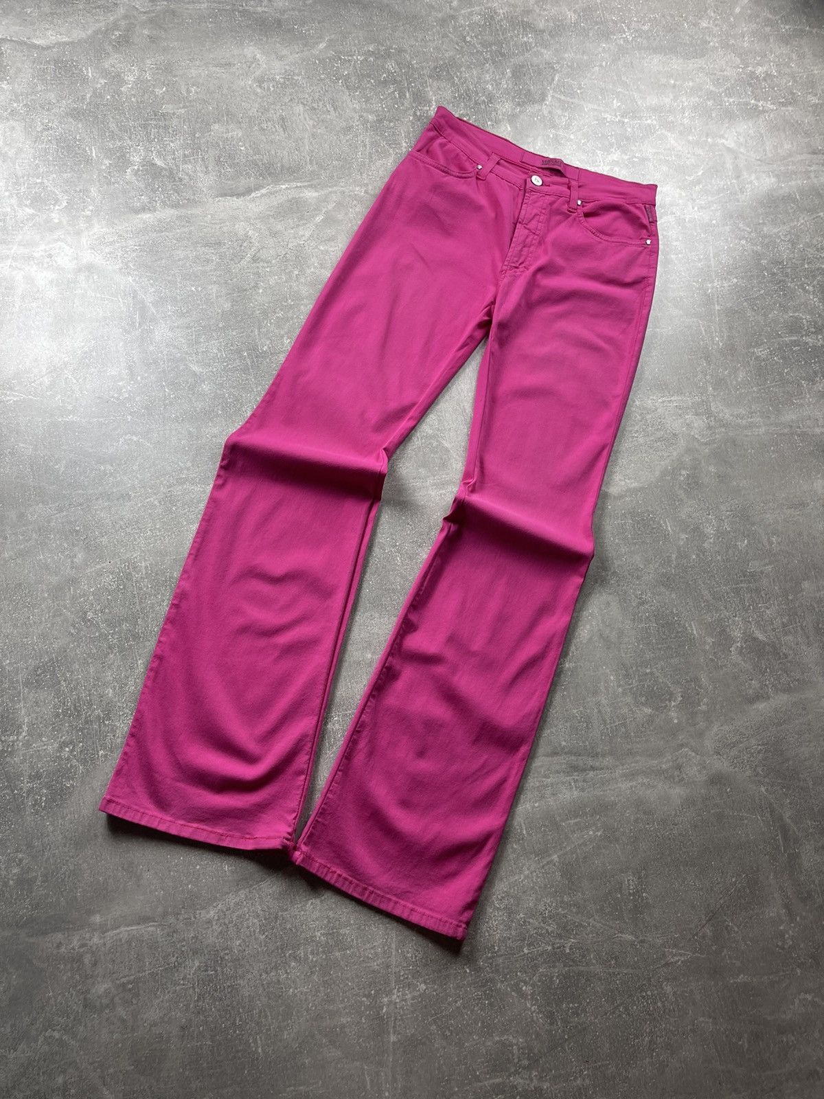 Versace Jeans Couture Vintage Versace Jeans Couture Y2K Fuchsia Flared Pants Size 30" / US 8 / IT 44 - 7 Thumbnail