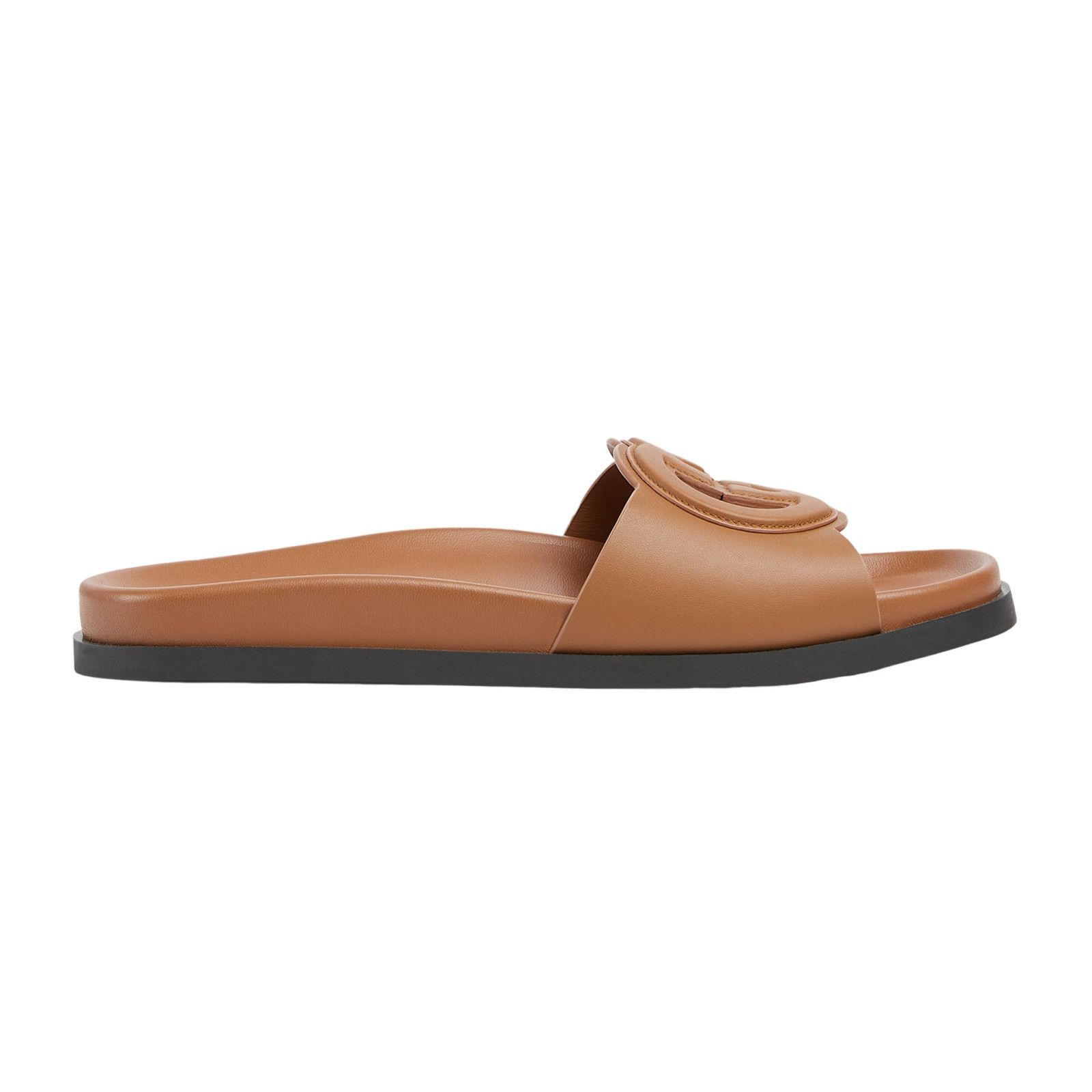 GUCCI Interlocking G $920 Light Brown Leather Sandals New &