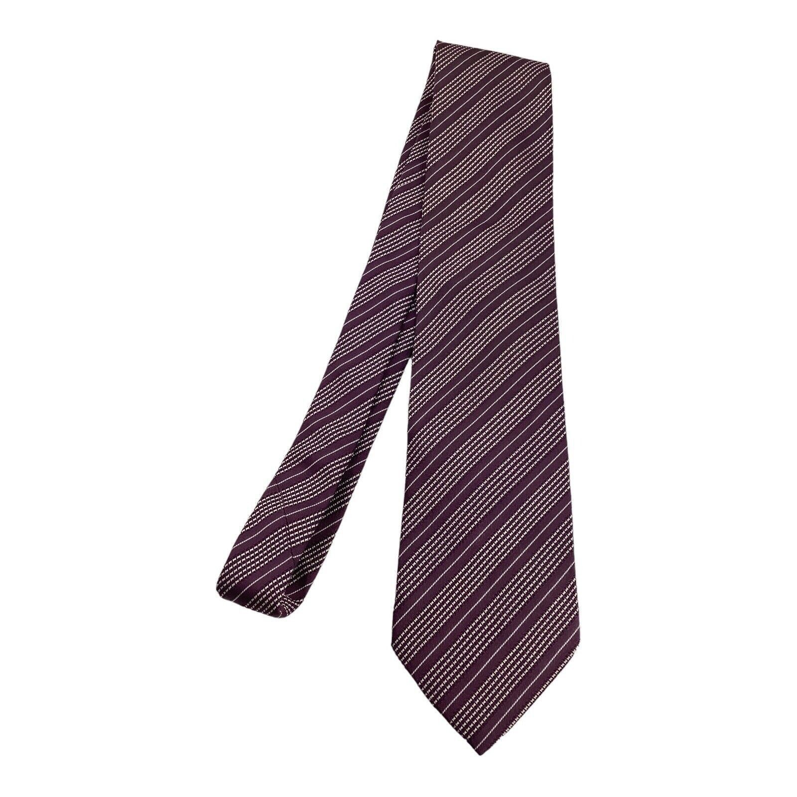 Ermenegildo Zegna ERMENEGILDO ZEGNA COUTURE Purple Striped Luxury Silk Tie Size ONE SIZE - 5 Thumbnail