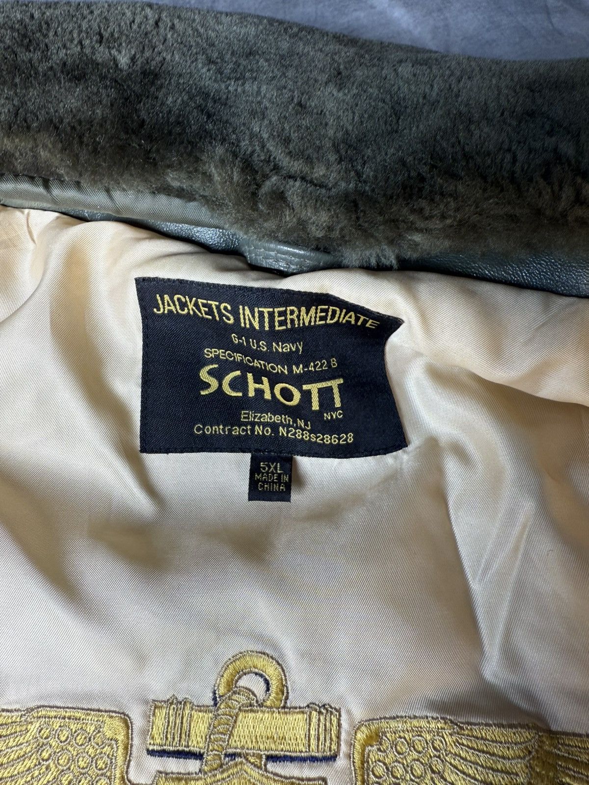 Schott × Vintage SCHOTT NYC G-1, US NAVY LEATHER BOMBER JACKET Size US XXL / EU 58 / 5 - 13 Thumbnail