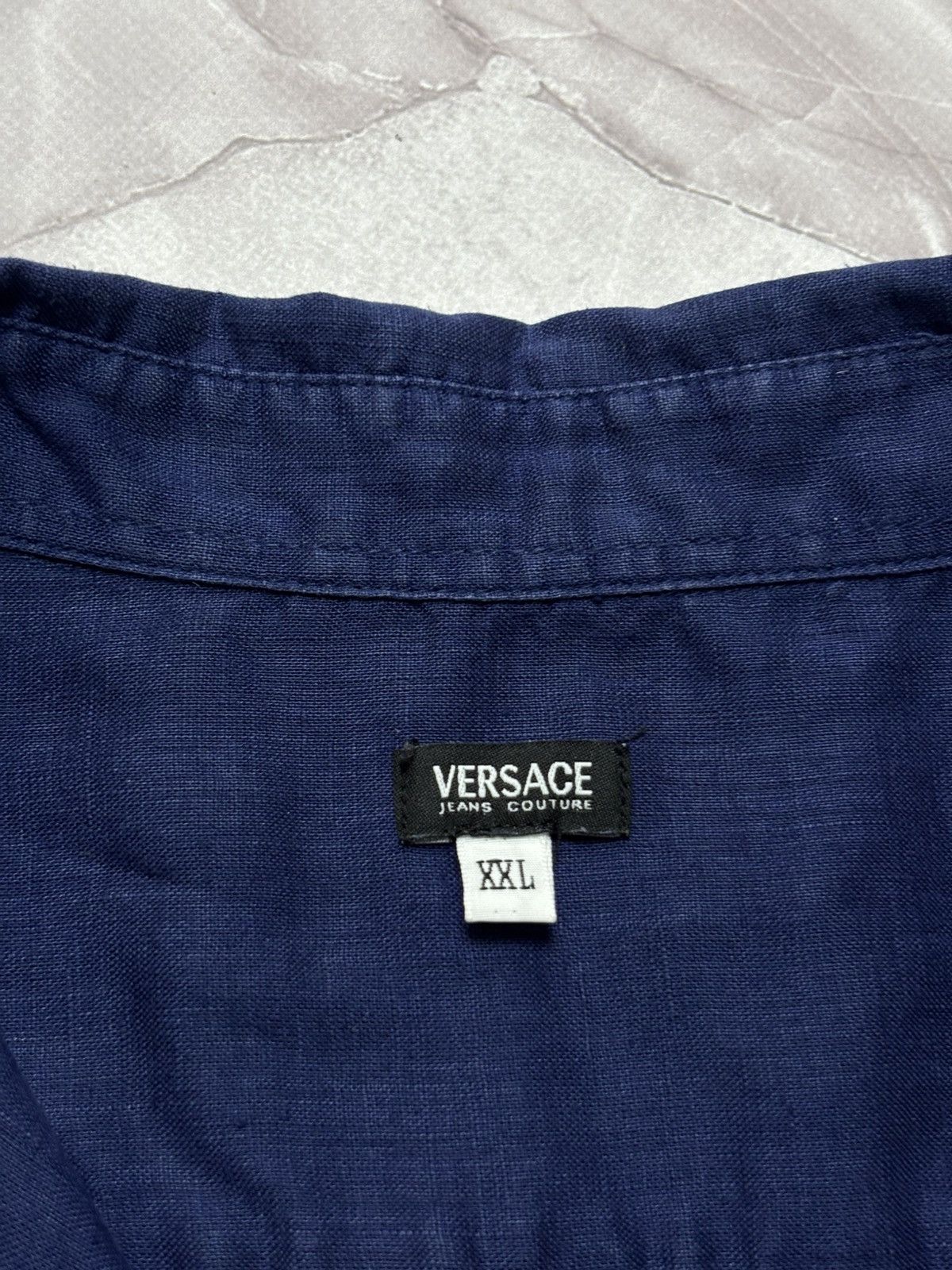 Versace × Versace Jeans Couture Versace Jeans Couture Linen Short Sleeve Shirt Blue Mens XXL Size US XXL / EU 58 / 5 - 14 Thumbnail