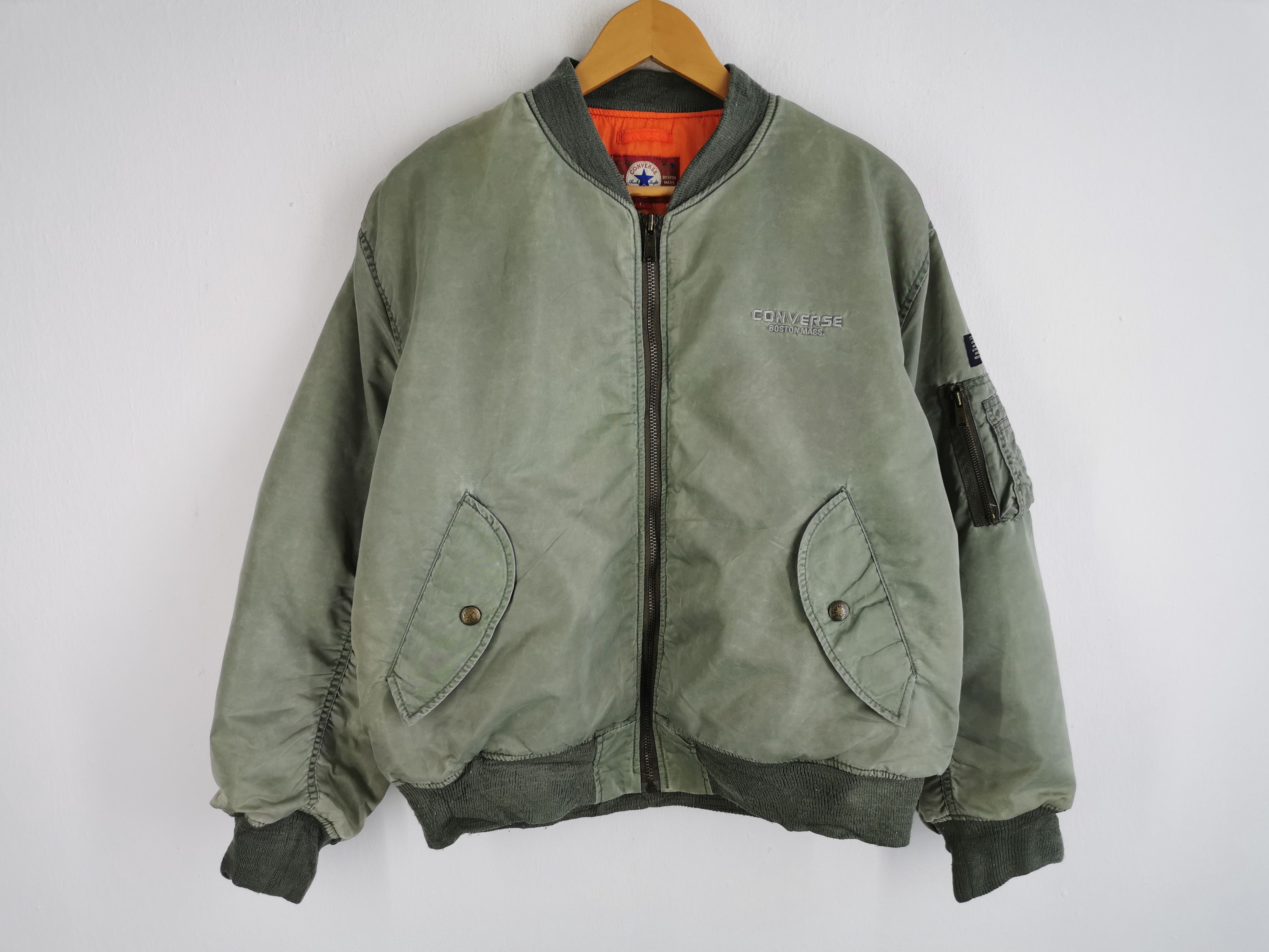 Converse Vintage Converse All Star Boston Mass Bomber Nylon Jacket Size US M / EU 48-50 / 2 - 1 Thumbnail