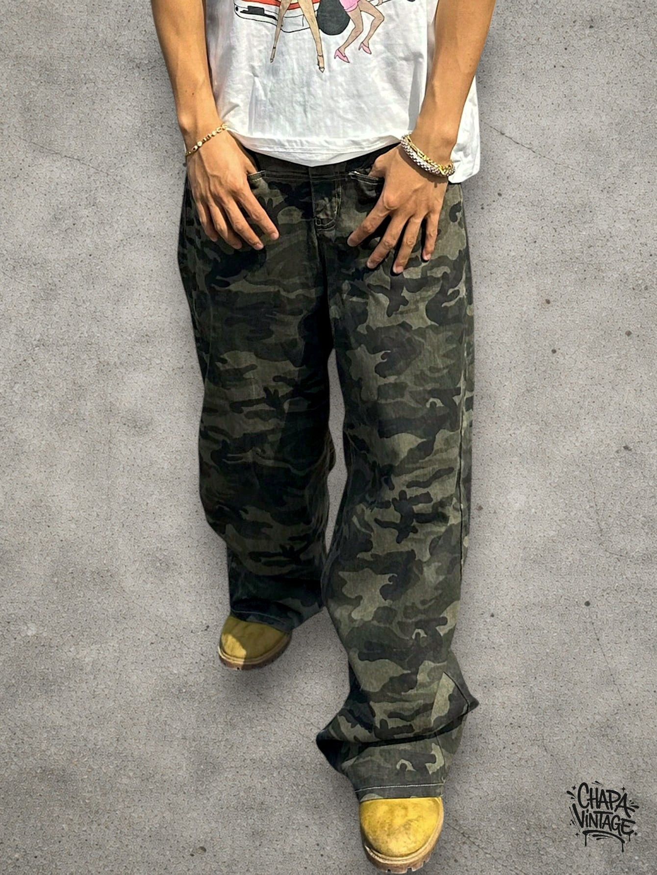 Vintage Baggy camo military pants Size US 32 / EU 48 - 3 Thumbnail