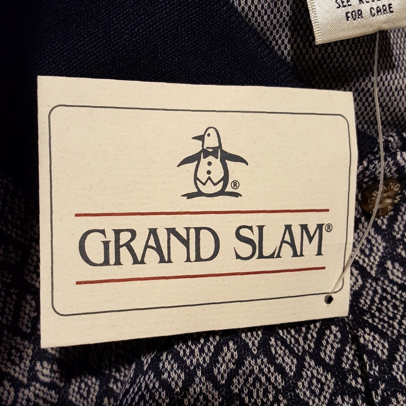 Vintage VTG 90s Grand Slam Men's Size XL Diamond Golf Tennis Surf Polo Shirt Vintage Collared Short Sleeve Polo Shirt Blue Size US L / EU 52-54 / 3 - 6 Thumbnail