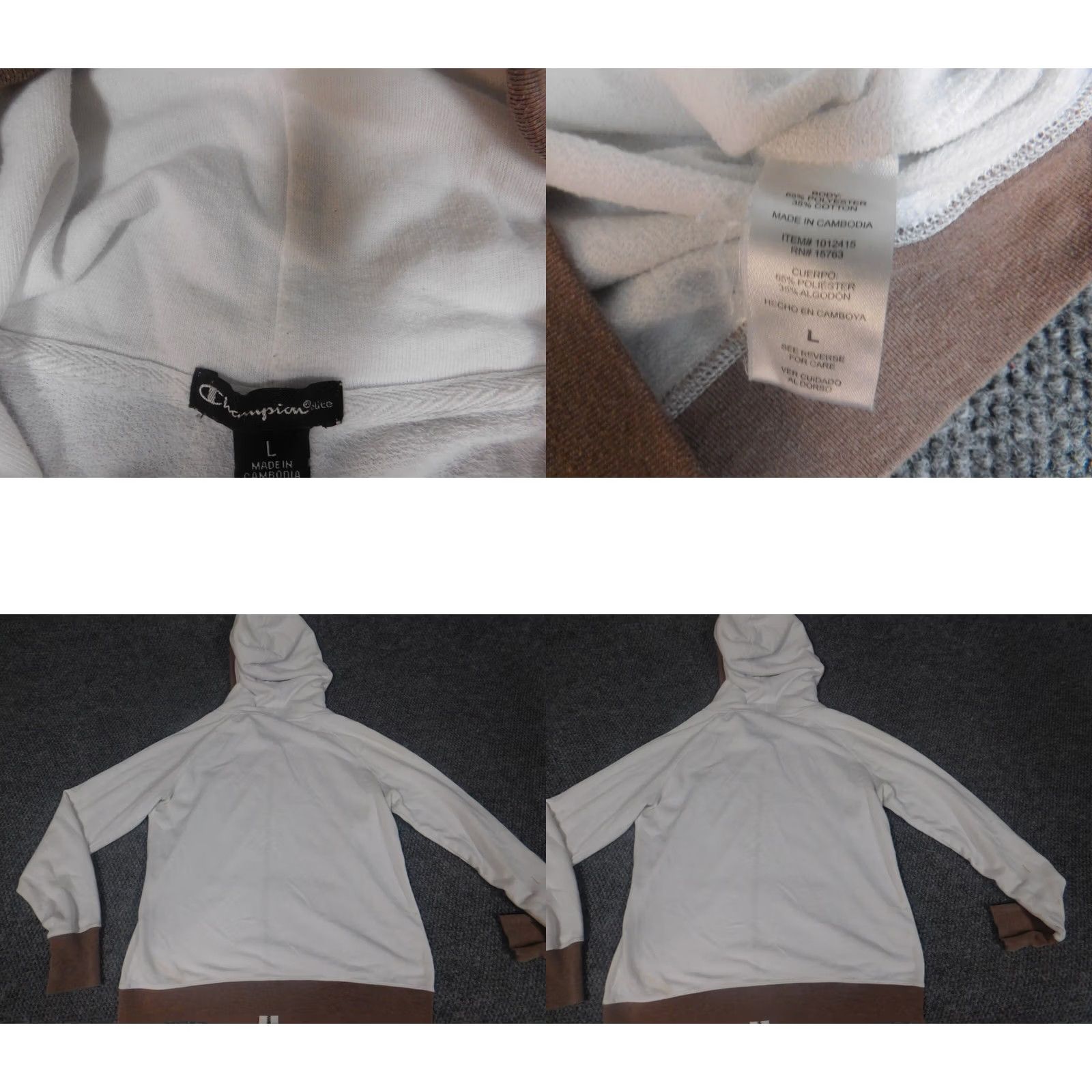 Champion Champion Womens Hoodie L gray pullover full zip Mock Neck Activewear Long Sleeve Regular Fit Sweatshirt Size L / US 10 / IT 46 - 8 Thumbnail