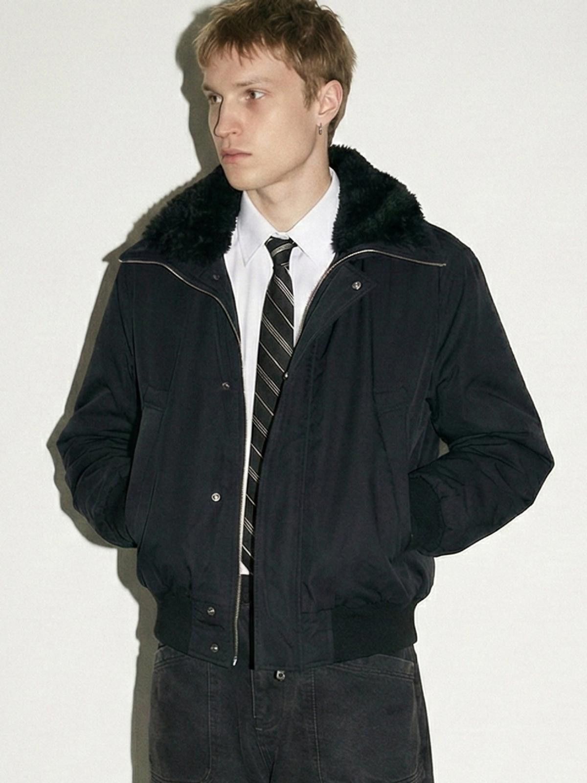 Other Black Irregular Faux-Fur Short Wide Bomber Jacket Size ONE SIZE - 2 Thumbnail