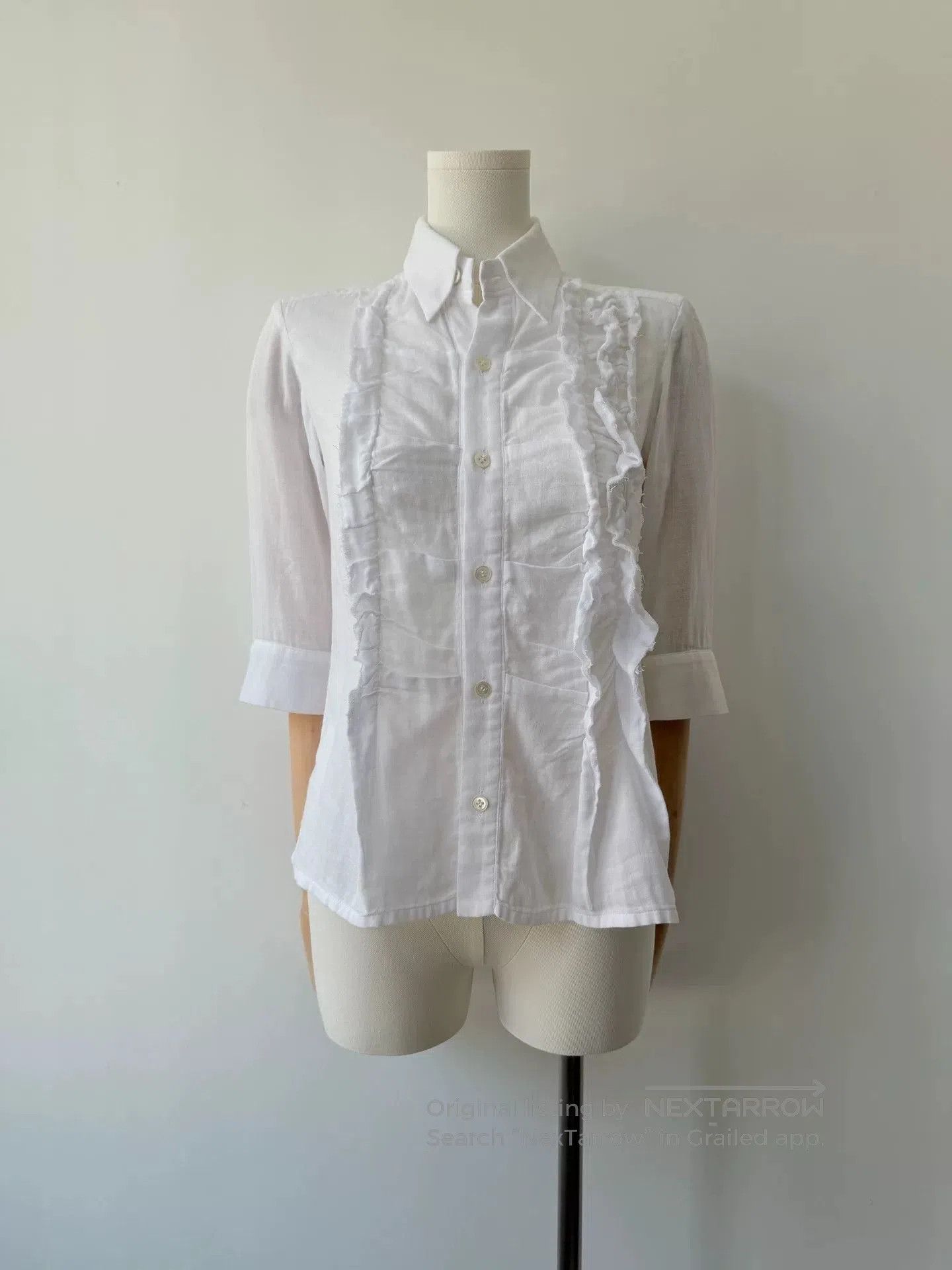 Y's Yohji Yamamoto Y's 90s Ruffled Shirt. Size S / US 4 / IT 40 - 1 Thumbnail