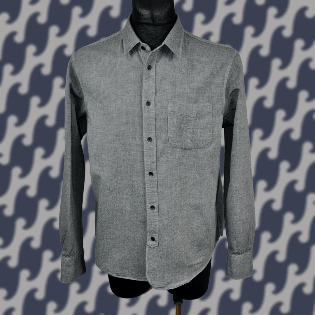 Rag & Bone rag & bone SLIM FIT Shirt Mens L Gray Chambray Cotton Button-Up Size US L / EU 52-54 / 3 - 1 Thumbnail