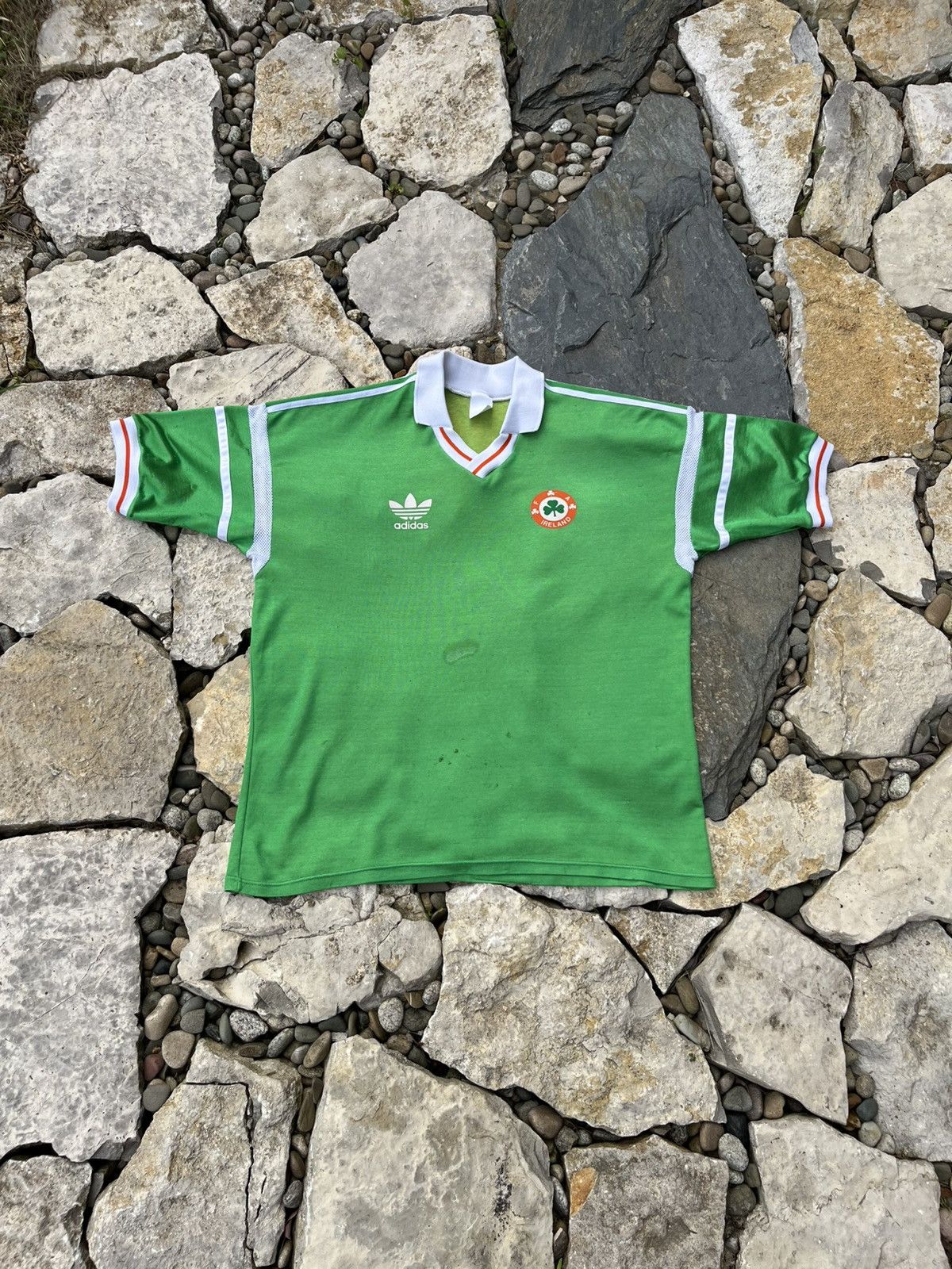Adidas × Vintage Vintage 80s Adidas Ireland soccer jersey national team lucky Size US L / EU 52-54 / 3 - 1 Thumbnail