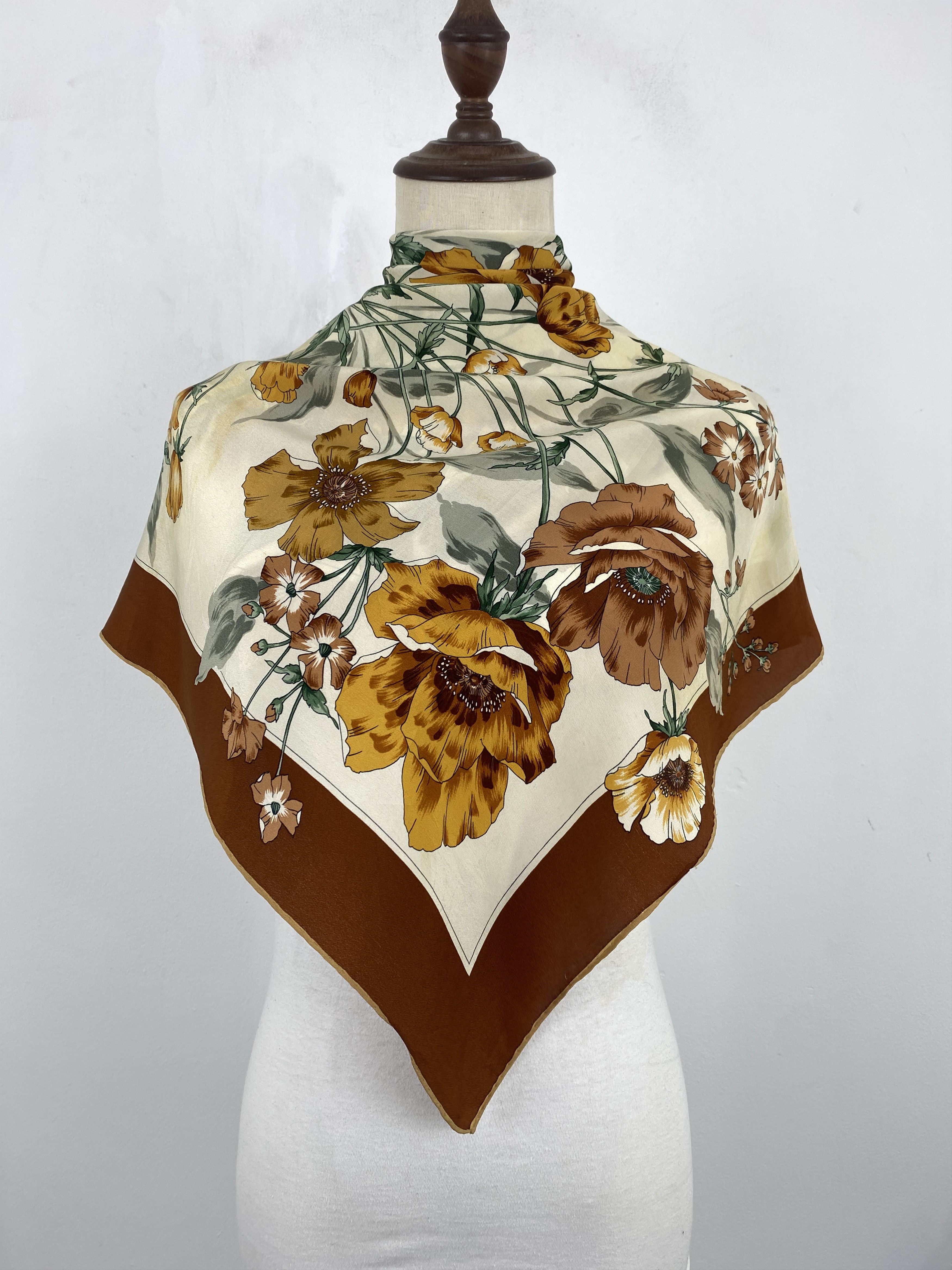 Flower Design Silk Scarf Muffler Silk Shawl SN0073