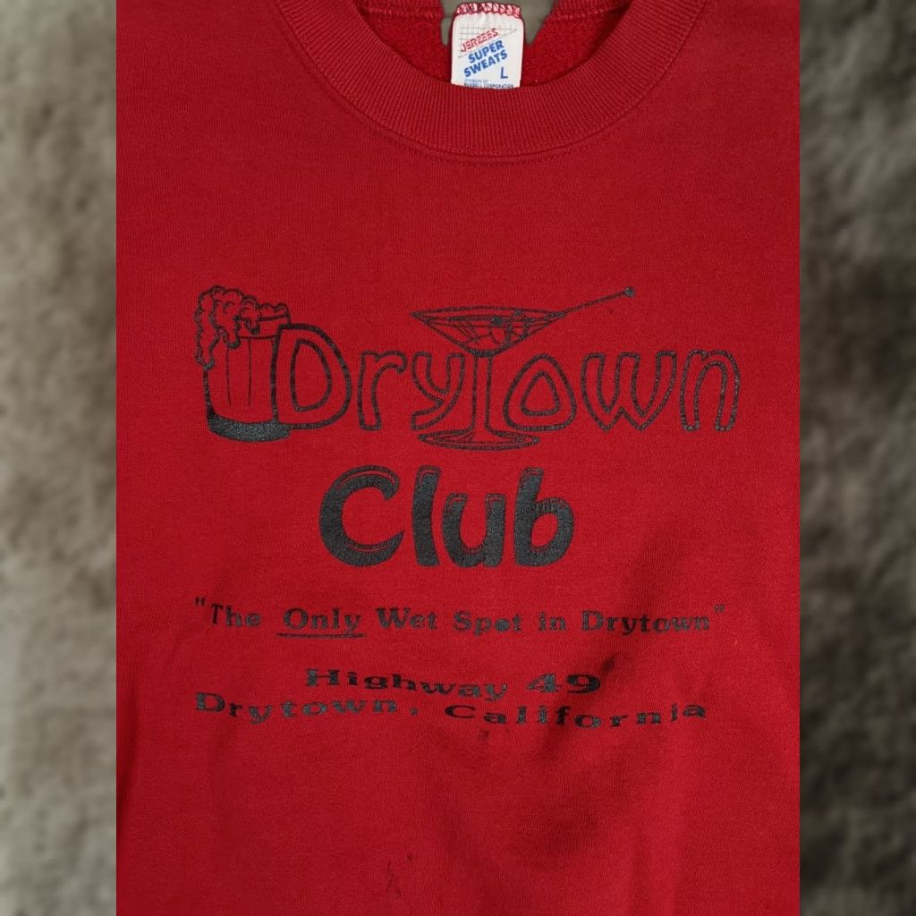 Jerzees VINTAGE Jerzees Sweatshirt Red 90s California USA Made Long Sleeve Crew Neck Fleece Size L Men Pullover Winter Fall Spring Beer Pattern Solid Size US L / EU 52-54 / 3 - 1 Thumbnail