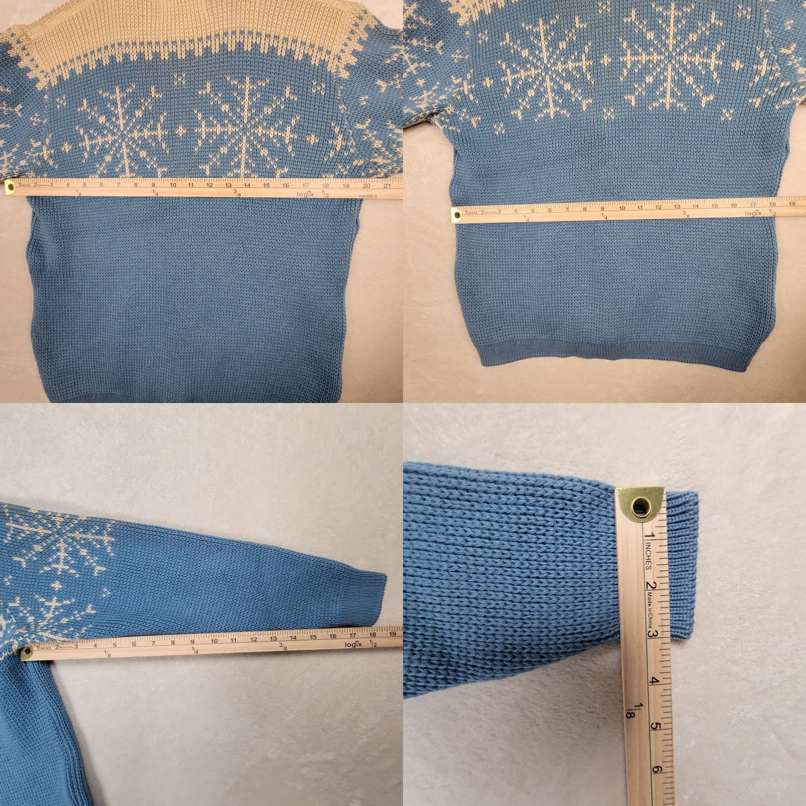 Vintage VINTAGE Jersild Blue Sweater Cardigan Cream Accents Size ML/US Size L 1980s Wool Mens Womens? Size L / US 10 / IT 46 - 8 Thumbnail