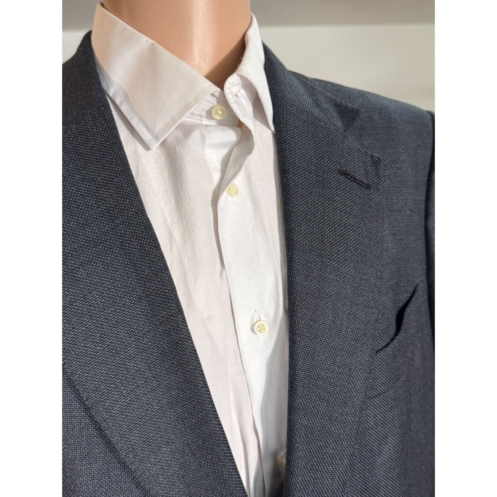 Tom Ford Tom Ford Charcoal Gray Steel Blue Woo Blazer (56R EU) 46R US Size 46L - 10 Thumbnail