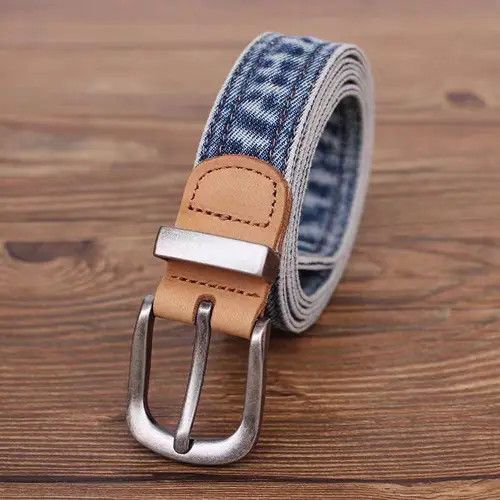 VIBE Vintage Casual Niche Pin Buckle 47in Denim Belt Size ONE SIZE - 2 Thumbnail