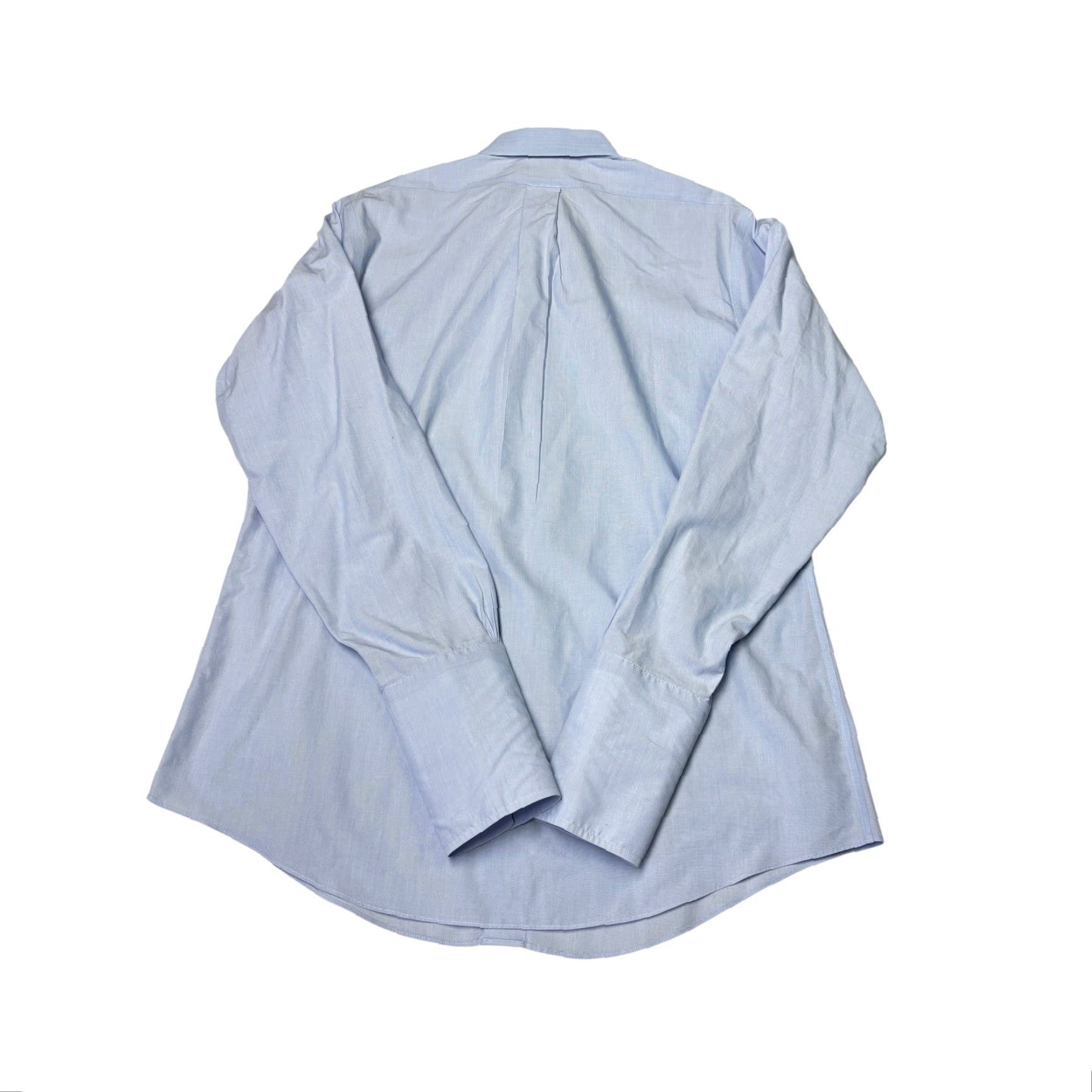 Brooks Brothers VINTAGE Brooks Brothers Regent Fit Blue Non Iron Supima Dress French Cuffs Shirt 16 35 Size 40R - 5 Thumbnail