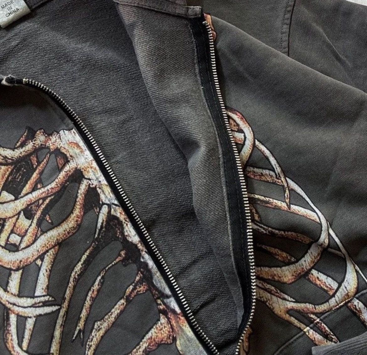 Japanese Brand × Vintage Punk Zip Up Hoodie Gothic Style Skeleton Size US M / EU 48-50 / 2 - 6 Thumbnail
